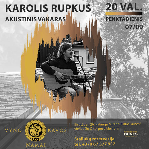 Karolio Rupkaus koncertas viešbutyje Grand Baltic Dunes Palangoje